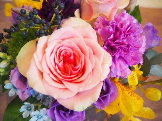 紫、ピンクのアレンジ