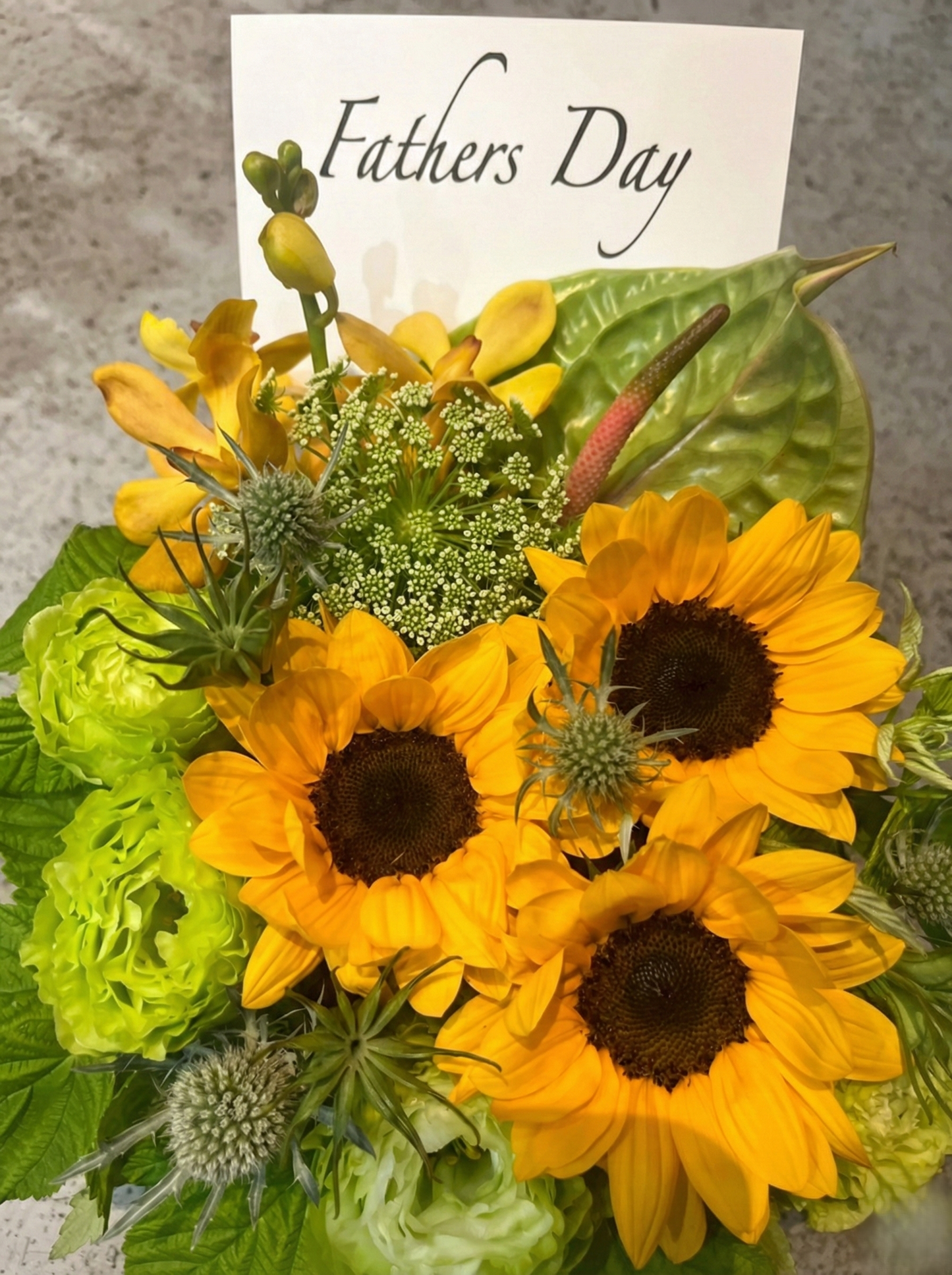 父の日向日葵のアレンジ