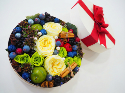 プリザーブドのボックスフラワー