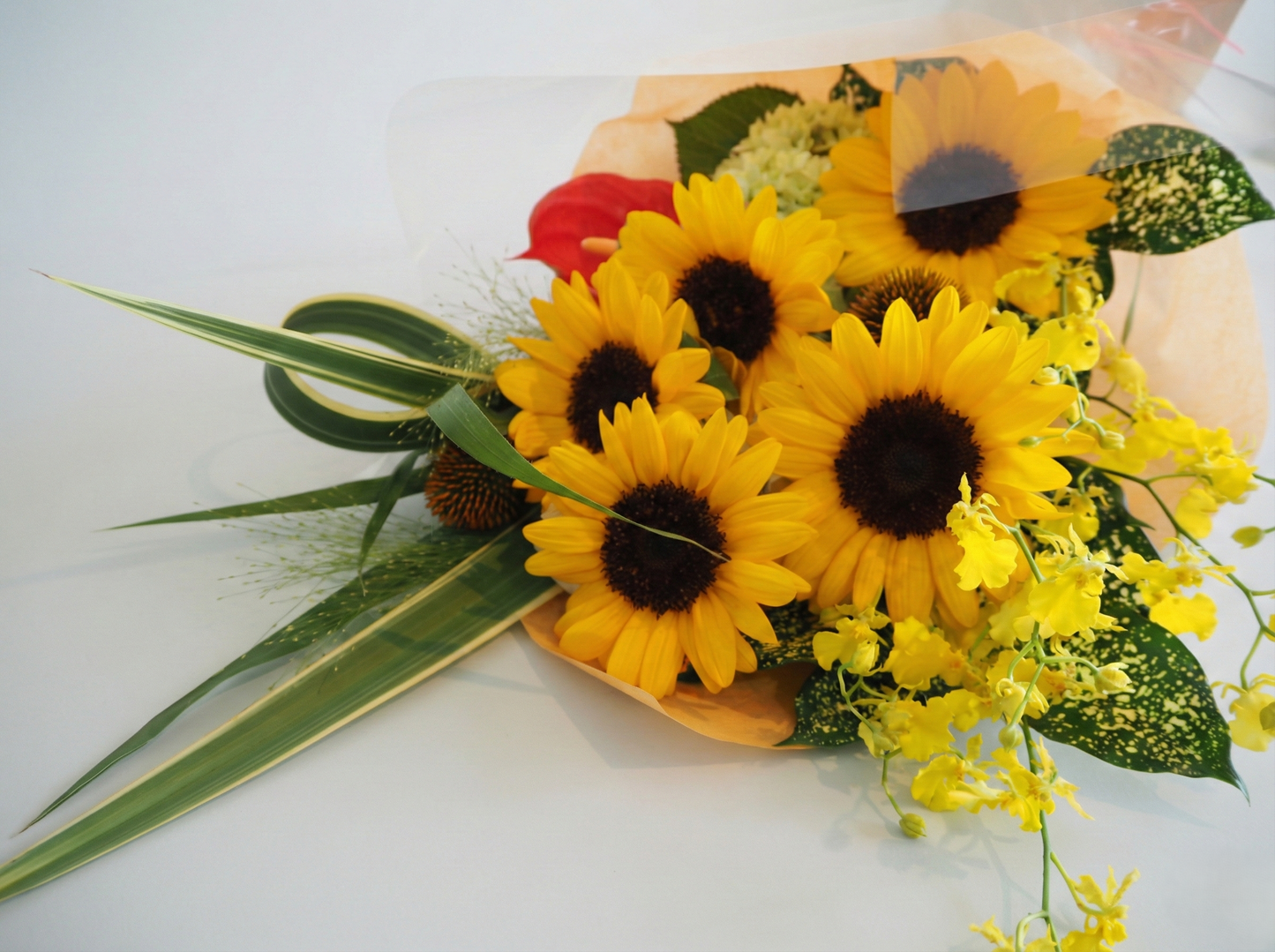 向日葵の黄色系花束